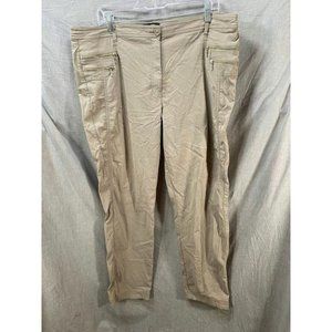 Fabian Pants Womens 46 Beige Zippered‎ Pockets Chino Casual Ladies 38x28.